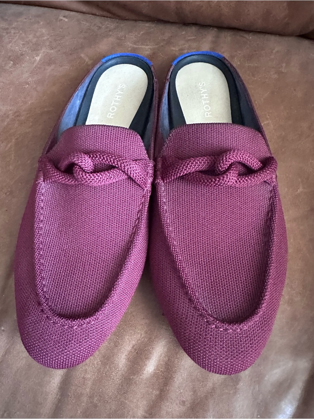 Rothy's Women's Burgundy Knit Slip-On Loafer Mule 12